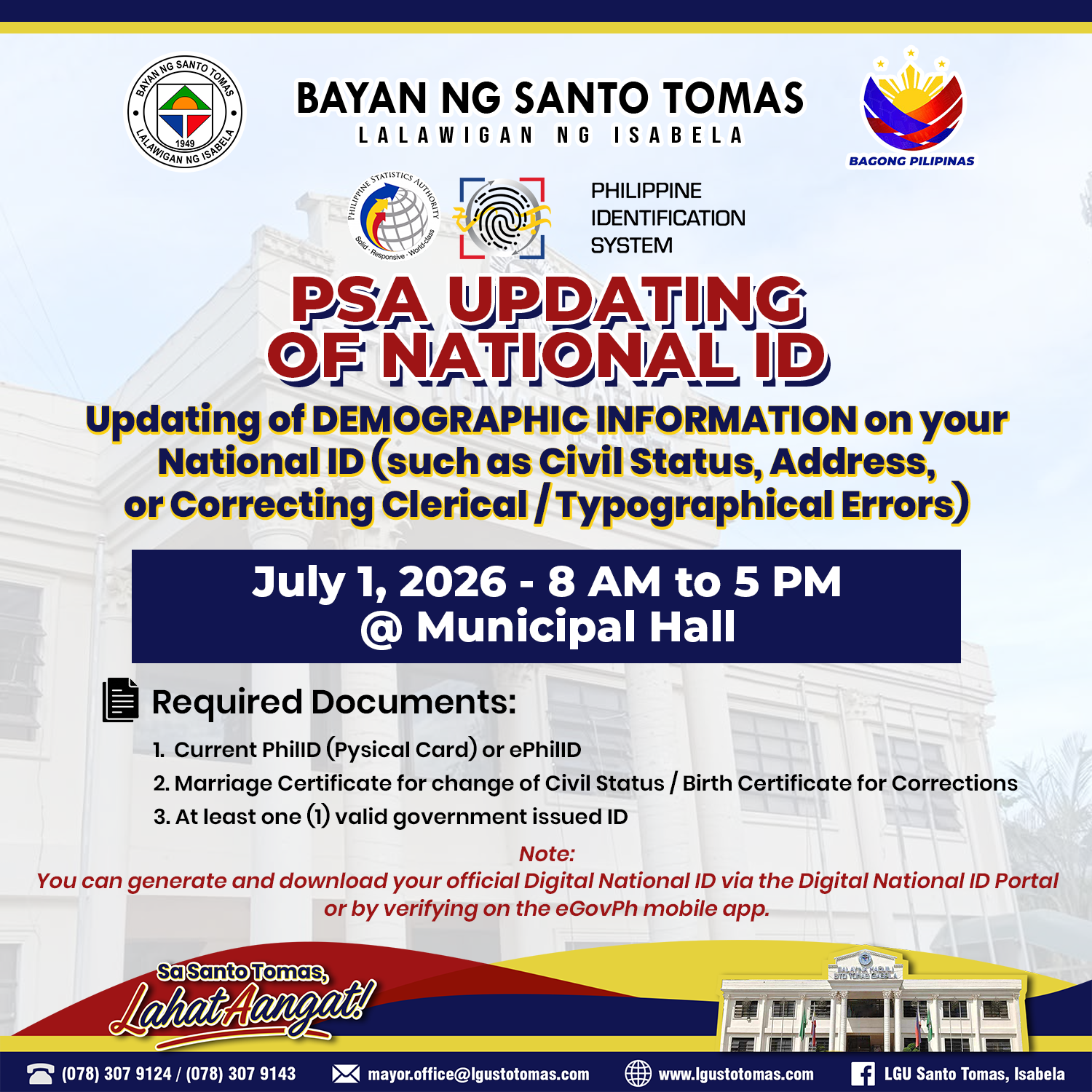 National ID Data Update and Correction Assistance